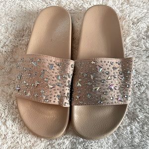 Icing Flat Slip on Sandals With Rhinestones